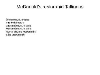 McDonalds #6