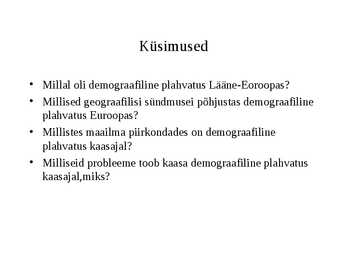 Maailma rahvastik ja demograafiline plahvatus #6