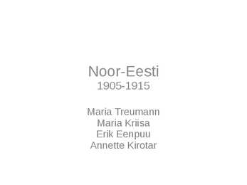 Noor-Eesti