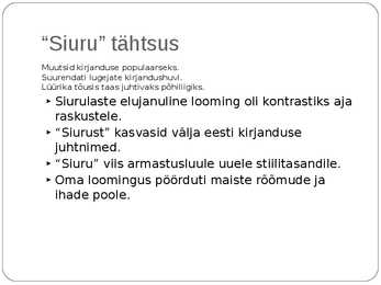 Siuru-rühmitusest #5