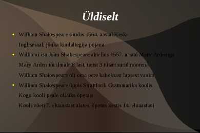 W-Shakespeare eluloo kokkuvõte #3