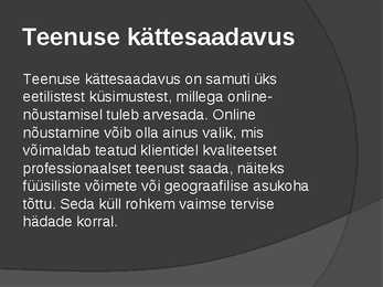Online nõustamise eetika #13