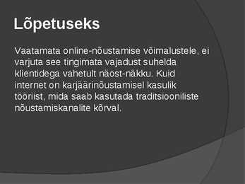 Online nõustamise eetika #16