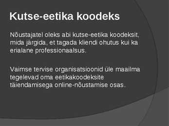 Online nõustamise eetika #7
