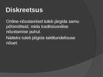 Online nõustamise eetika #9