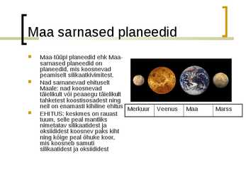 Maa sarnased planeedid powerpointi esitlus #3