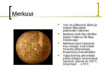 Maa sarnased planeedid powerpointi esitlus #5