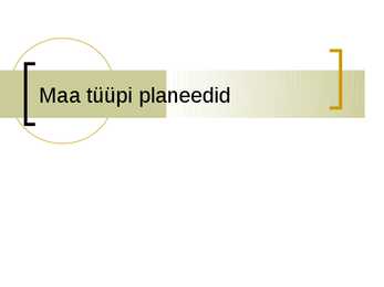Maa sarnased planeedid powerpointi esitlus