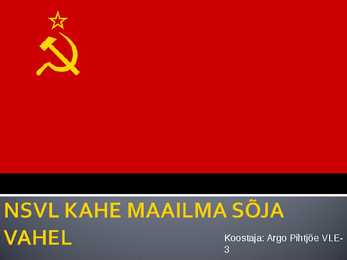 NSVL KAHE MAAILMA SÕJA VAHEL