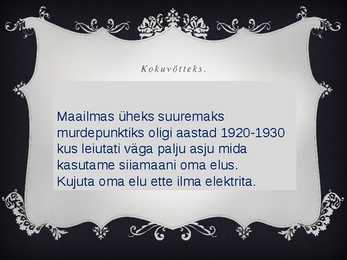Tehnika võidukäik 1920-1930 POWERPOINT #9