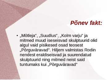 Kokkuvõte Auguste Rodin st #8