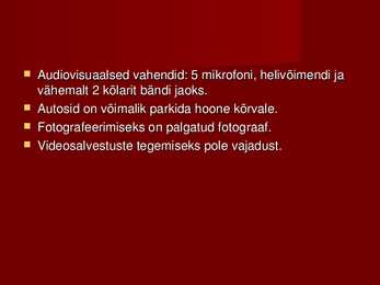 Vastuvõtu planeerimine #8