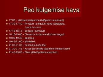 Vastuvõtu planeerimine #9
