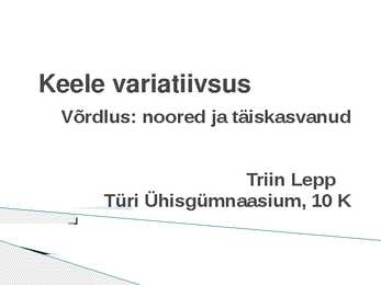 Keele variatiivsus-esitlus
