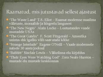 Maailmakirjandus 1920-- 1930-aastatel #7