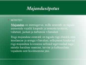Majandusõpetus #2