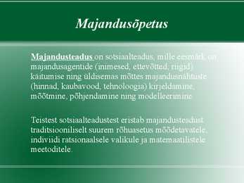 Majandusõpetus #4