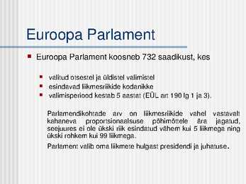 Euroopa Liidu institutsioonid #3