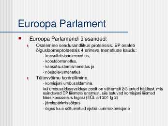 Euroopa Liidu institutsioonid #9