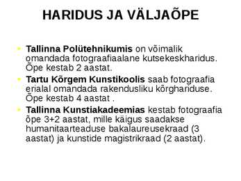 Fotograafi töö iseloomustus #12