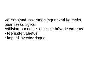 Välismajandussidemed #3