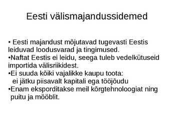 Välismajandussidemed #4