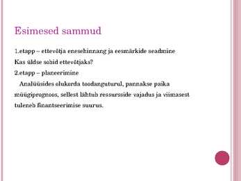 Ettevõtte rajamine #2