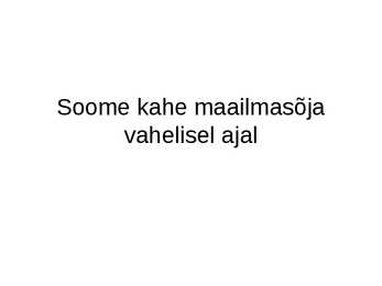 Soome kahe maailmasõja vahelisel ajal