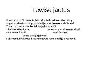 Kultuuride jaotus Hofstede ja Lewise järgi #15