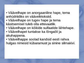Väävelhape #3