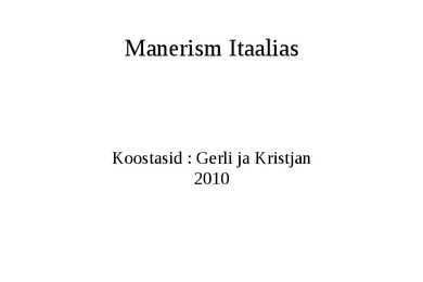 Manerism Itaalias