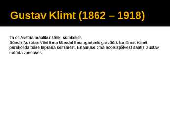 Juugendstiil kujutavas kunstis #10