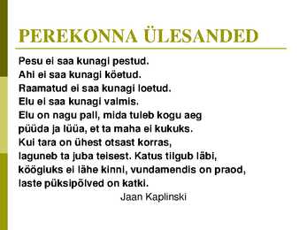 Perekonna õpetuse kursus-slaidiesitlus #23