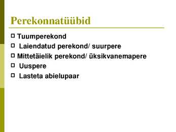 Perekonna õpetuse kursus-slaidiesitlus #10
