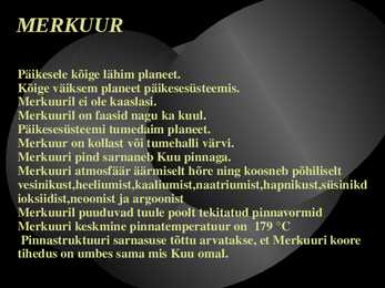 Päikesesüsteemi planeedid-Planeedid-ettekanne PowerPointil #4
