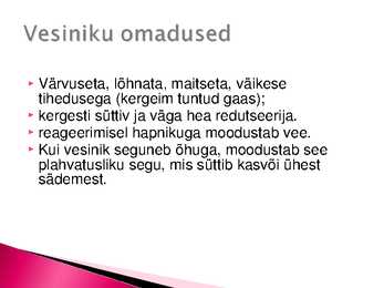 Vesiniku omadused ja saamine #4