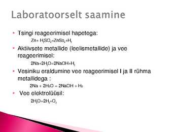 Vesiniku omadused ja saamine #6
