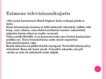 Esitlus - J L Baird-värvitelevisioon-televisiooni tulevik #5