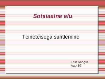 Sotsiaalne elu