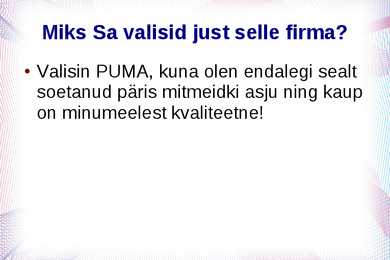 Puma ajalugu - arutlus #2