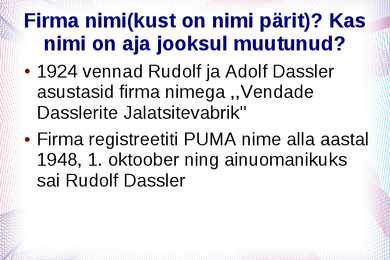 Puma ajalugu - arutlus #3