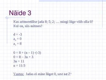 Aritmeetiline jada #7