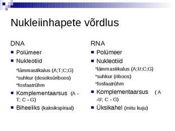 Organismide keemiline koostis #39