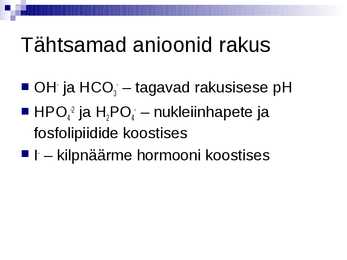 Organismide keemiline koostis #6