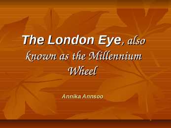 The london eye