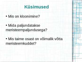 Taimede meristeempaljundus #16