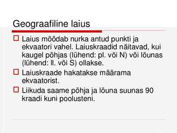 Geograafilised koordinaadid - MAAILMA TURISMIGEOGRAAFIA #3