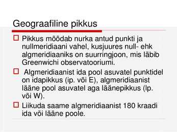 Geograafilised koordinaadid - MAAILMA TURISMIGEOGRAAFIA #4