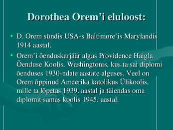 D-Orem i enesehoolduseteooria #2
