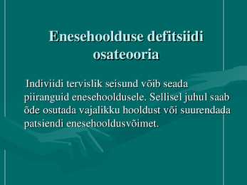 D-Orem i enesehoolduseteooria #8
